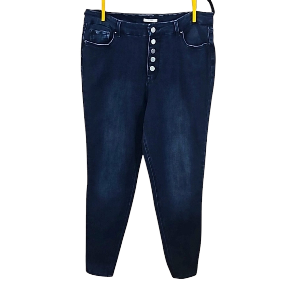Maurices 'M Jeans' Button Fly Stretch Skinny Dark Wash Blue Jeans Size Large Reg